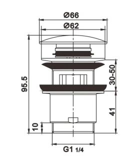 Донный клапан Rose RS01 хром Донный клапан Rose RS01 хром