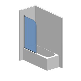 Шторка на ванну AQUAme AQM2851-9 90 см профиль хром стекло прозрачное