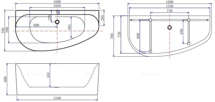 Акриловая ванна Allen Brau Priority 2.31005.20A/AM 160x78 см