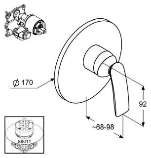 Встраиваемый смеситель для душа Kludi Balance белый/хром 526559175 Встраиваемый смеситель для душа Kludi Balance белый/хром 526559175
