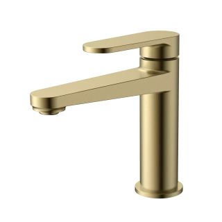 Смеситель для раковины AQUAme Novara AQM6910BG золото брашированное