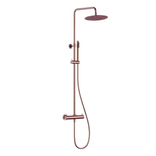 Душевая стойка с термостатом AQUAme Siena AQM8006BC медь брашированная