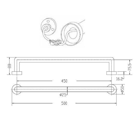 Полотенцесушитель электрический Margaroli Luce 521/3  L = 48 см OLD COPPER 48 см медь