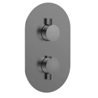 Встраиваемый смеситель-термостат на 3 источника AQUAme Siena AQM8806GM графит матовый