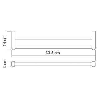 Wasserkraft Berkel K-6840 Штанга для полотенец двойная Wasserkraft Berkel K-6840 Штанга для полотенец двойная
