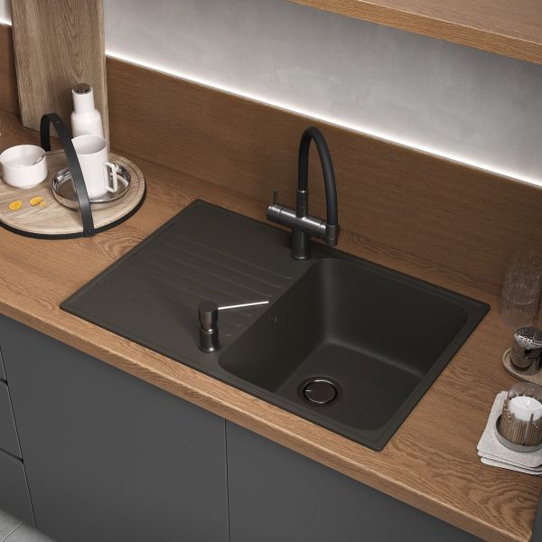 Мойка кухонная Reflexion Bolero 74-BL RF0574BL черный