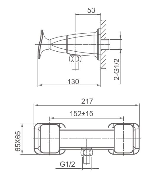 Смеситель для душа Wonzon & Woghand Shakespeare WW-654101-DG тёмное золото