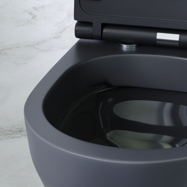Унитаз подвесной Am.Pm Spirit 2.0  FlashClean с сиденьем микролифт чёрный матовый C701700MBSC Унитаз подвесной Am.Pm Spirit 2.0  FlashClean с сиденьем микролифт чёрный матовый C701700MBSC