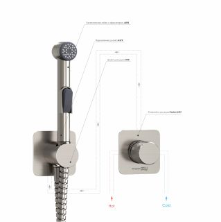 Гигиенический душ со смесителем WasserKRAFT Tauber A6451.275.100.092 никель