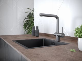Смеситель для кухни Paulmark Dosse Do214418-GM воронёная сталь Смеситель для кухни Paulmark Dosse Do214418-GM воронёная сталь