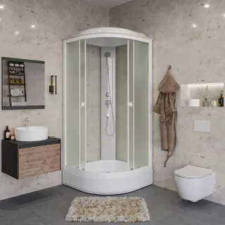 Душевая кабина Niagara Promo P80/26/MT 80x80 см профиль белый стекло матовое