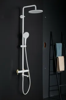 Душевая стойка Gappo G2409-83 белый/золото