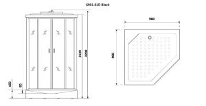 Душевая кабина Niagara Premium NG-6901-01D BLACK 90х90 см