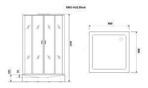 Душевая кабина Niagara Premium NG-6901-01Q BLACK 90х90 см
