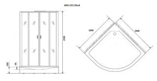 Душевая кабина Niagara Premium NG-6902-01G BLACK 100х100 см