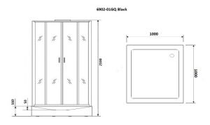 Душевая кабина Niagara Premium NG-6902-01GQ BLACK 100х100 см
