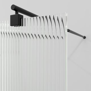Душевая перегородка WasserKRAFT Vechte 60W39MB-FL 90 см профиль чёрный матовый стекло рифлёное