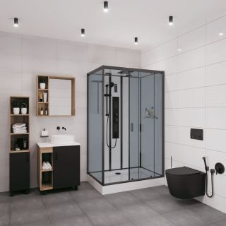 Душевая кабина Niagara Premium NG-6912-01GQR BLACK 120х80 см
