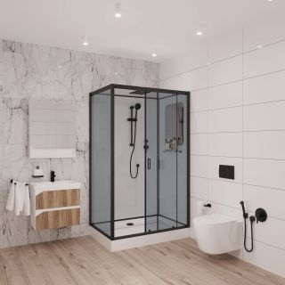 Душевая кабина Niagara Premium NG-6912-01GQR BLACK 120х80 см