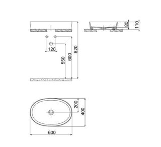Раковина Creavit Loop LP160-00CB00E-0000 60 см белый