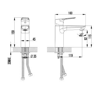 Смеситель для раковины Creavit Solo SO1500 хром