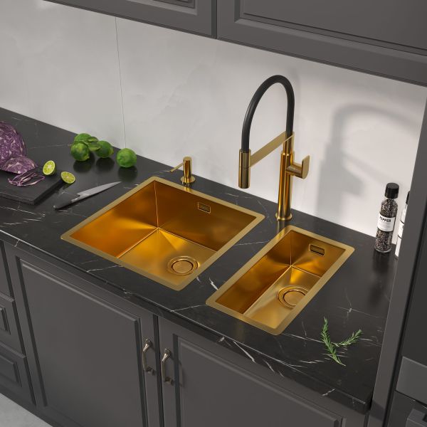Мойка кухонная Reflexion Como 44-GD RX2044GD брашированное золото