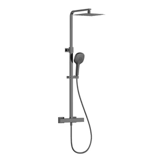 Душевая стойка AQUAme AQM8007GM с термостатом графит матовый