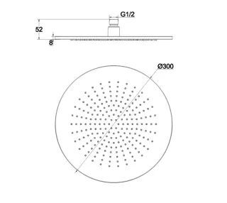 Верхний душ AQUAme AQM8609BC 30 см медь брашированная