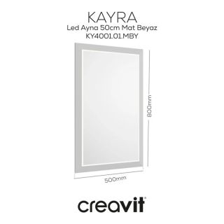 Зеркало с подсветкой Creavit Kayra KY4001.01.MBY 50 см белый матовый