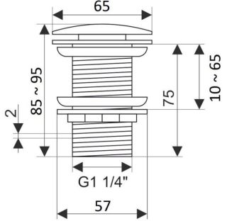 Донный клапан Creavit SF030.NYL без перелива зелёный матовый