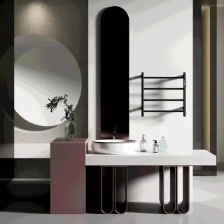 Полотенцесушитель электрический AQUAme AQM3124MB 47x47 см c терморегулятором чёрный матовый