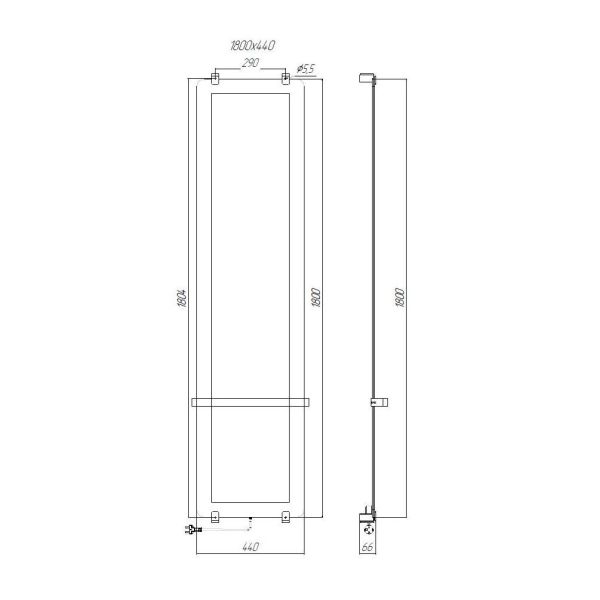 Электрический полотенцесушитель Allen Brau Infinity 00288923 44х180 см