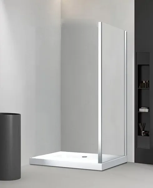 Боковая панель Veconi KP-03, 800х1950 хром, стекло прозрачное Боковая панель Veconi KP-03, 800х1950 хром, стекло прозрачное