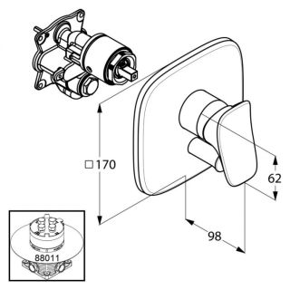 Встраиваемый смеситель для ванны и душа Kludi Ambienta хром 536500575 Встраиваемый смеситель для ванны и душа Kludi Ambienta хром 536500575