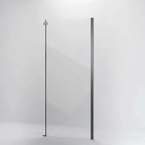 Боковая панель Veconi KP-06GR, 800x1950, брашированный графит, прозрачное стекло