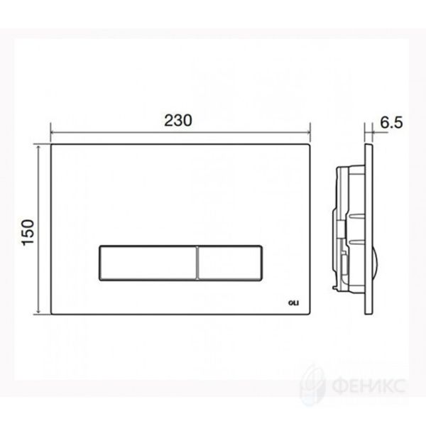 Кнопка смыва OLI GLAM OLIpure 139180, хром