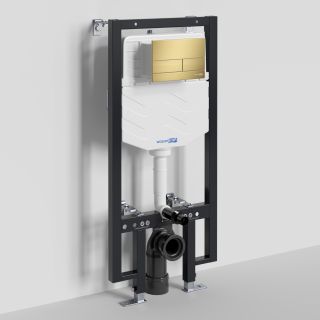 Система инсталляции для унитазов WasserKRAFT Vils 56TLT.010.ME.MG04 с кнопкой смыва золото матовое