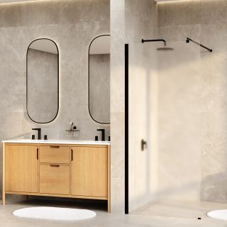 Душевая перегородка WasserKRAFT Rur 30W46MB-MG 110 см профиль чёрный стекло матовое