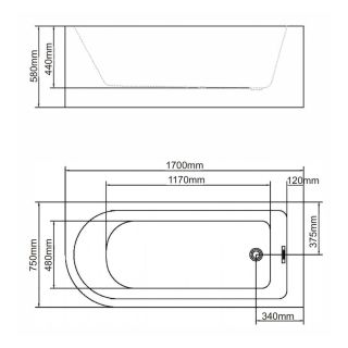 Акриловая ванна Swedbe Vita 8843 170x75см белый Акриловая ванна Swedbe Vita 8843 170x75см белый
