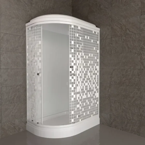 Душевая кабина Triton Коралл Щ0000043488 правая 120x80 см профиль белый стекло мозаика