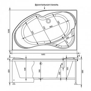 Каркас сварной для акриловой ванны Aquanet Allento 170x100 L