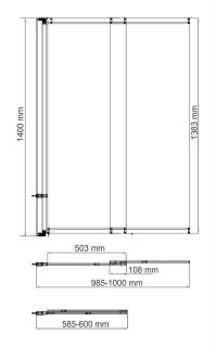 Шторка на ванну WasserKRAFT Main 41S02-100 LM 100 см профиль хром стекло матовое