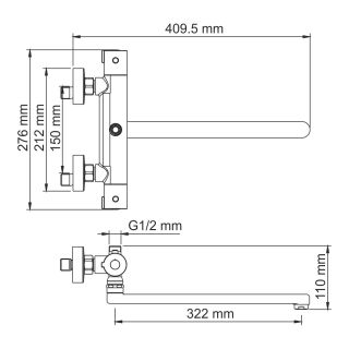 Термостатический смеситель для ванны WasserKRAFT Berkel 4822L T хром