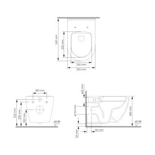 Система инсталляции с унитазом WasserKRAFT Vils 56TLT.010.ME.BN01.H002 кнопка смыва никель