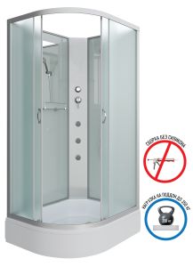 Душевая кабина Niagara NG-33094-14RBKG с гидромассажем 100x90см серебро/матовое