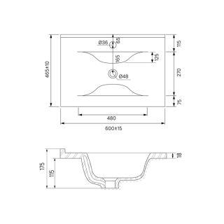 Раковина IDDIS Cloud 60см белый 0136000i28 Раковина IDDIS Cloud 60см белый 0136000i28