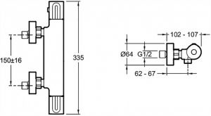Смеситель для душа Jacob Delafon  Metro E24394-CP