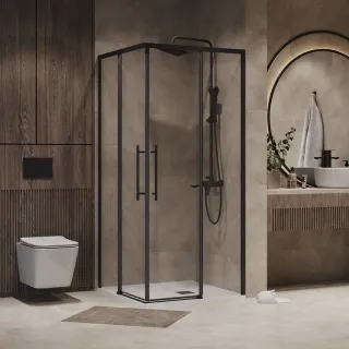 Душевой уголок Niagara Nova NG-6830-34BLACK 100x100 см профиль чёрный матовый стекло прозрачное