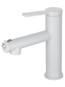 Смеситель для раковины Wonzon & Woghand WW-H1017-MW с функцией полоскания белый матовый