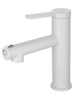 Смеситель для раковины Wonzon & Woghand WW-H1017-MW с функцией полоскания белый матовый